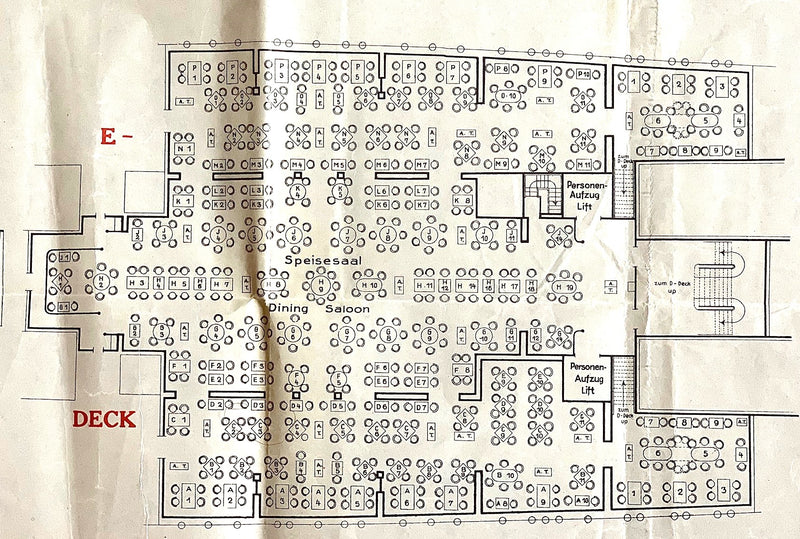 EUROPA: 1930 - Big 1930 tissue deck plan for First & Second classes