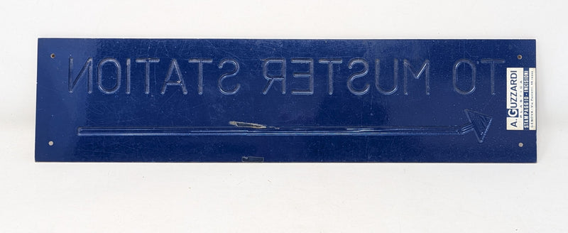 Various Ships - Plexiglas 17" long "To Muster Station" sign