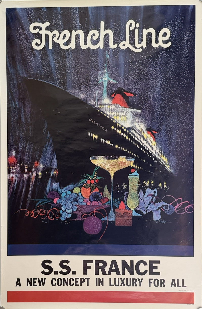 FRANCE: 1962 - Original Bob Peak travel agency poster from early 1960s