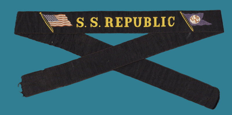REPUBLIC: 1907 - Hat ribbon w/ gold lettering