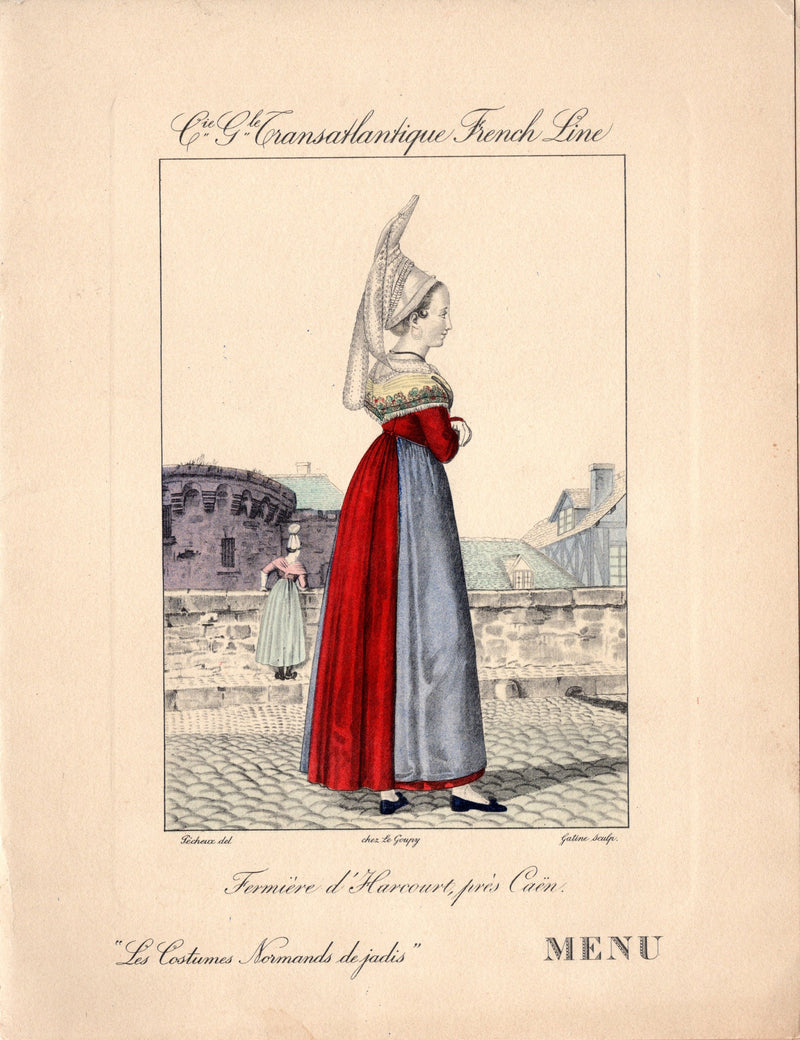 NORMANDIE: 1935 - First Class luncheon menu July 1937