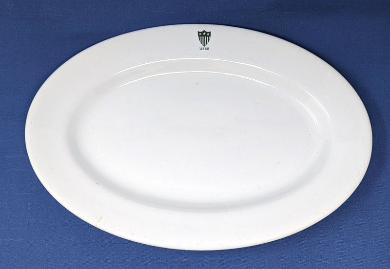Various: pre-war - Large 1920s 3rd Class china platter w/ U.S.S.B.  shield