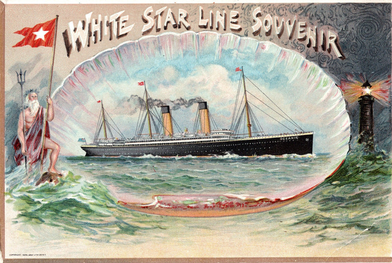 OCEANIC: 1899 - Large color portrait card w/ fleet list