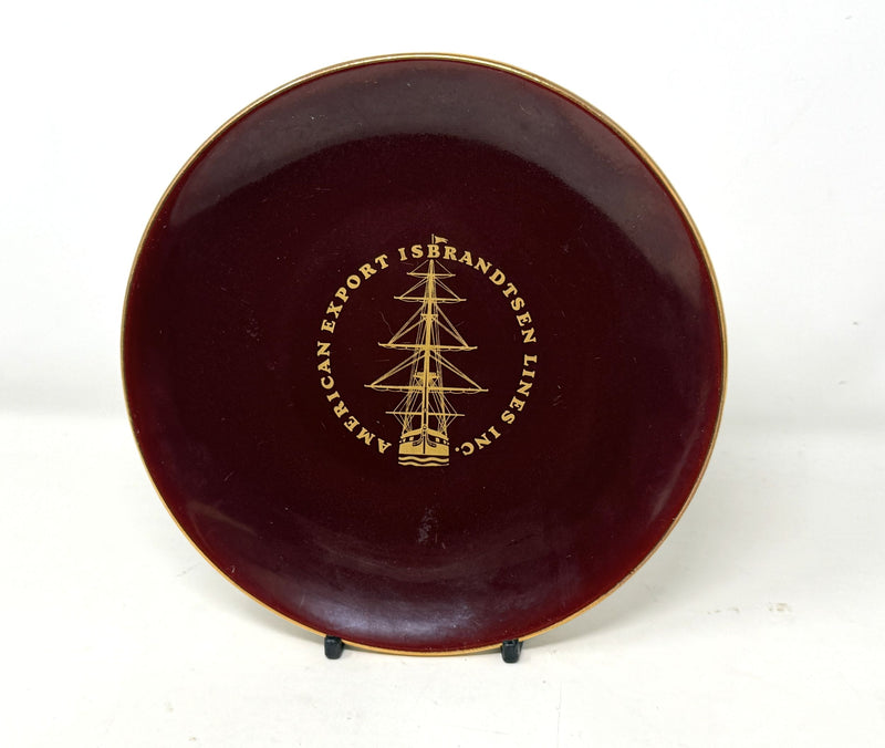 INDEPENDENCE & CONSTITUTION: 1951 - 7" burgundy & gold souvenir plate
