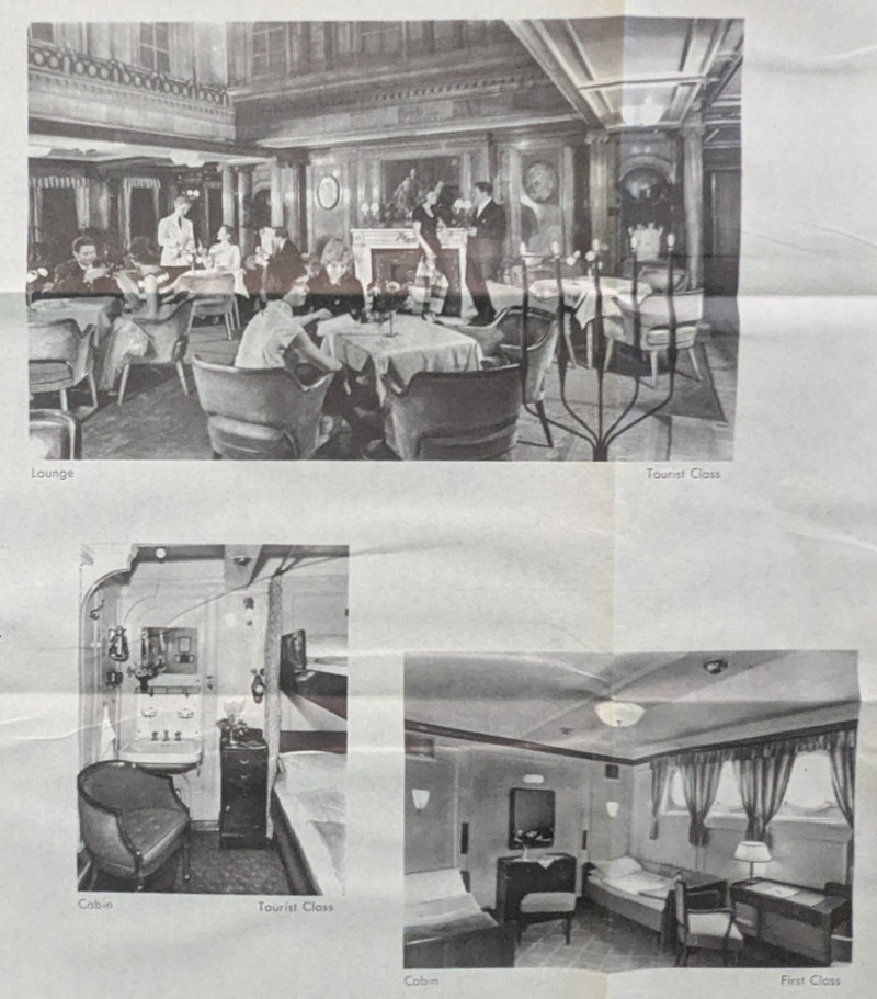 BERLIN: 1925 - First & Tourist deck plan w/ photos from 1960