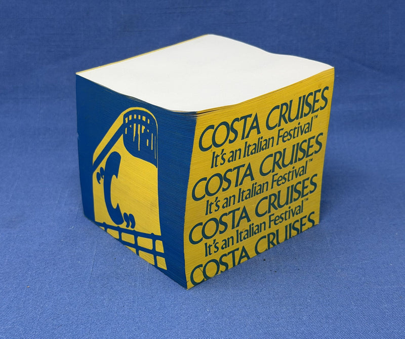 Various Ships - 4" cube of well-traveled Costa note paper