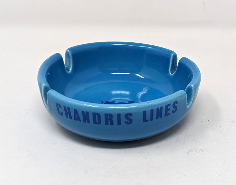 Various Ships - Lovely blue glaze Chandris Lines ashtray