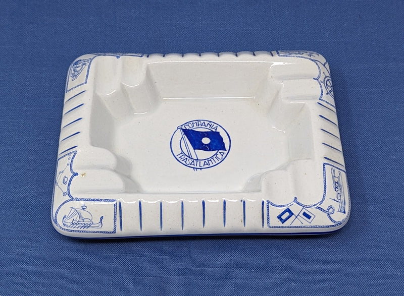 Various Ships - Elaborately decorated Compania Trasatlantica china ashtray
