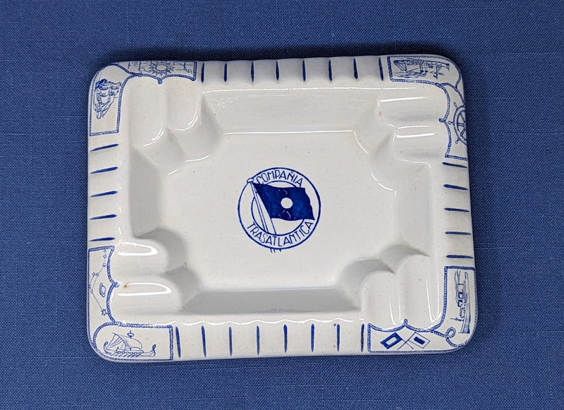 Various Ships - Elaborately decorated Compania Trasatlantica china ashtray