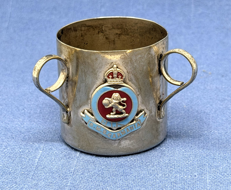 CARMANIA: 1905 - Souvenir silverplated 3-handled loving cup
