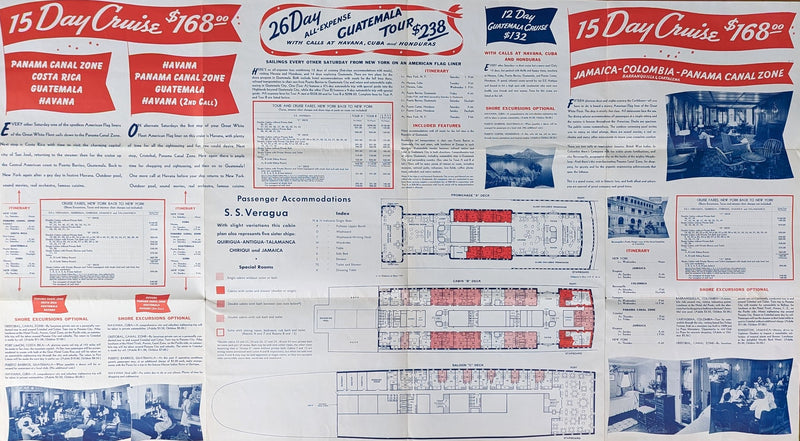 Various: pre-war - 1940 United Fruit Company fleet brochure w/ deck plans