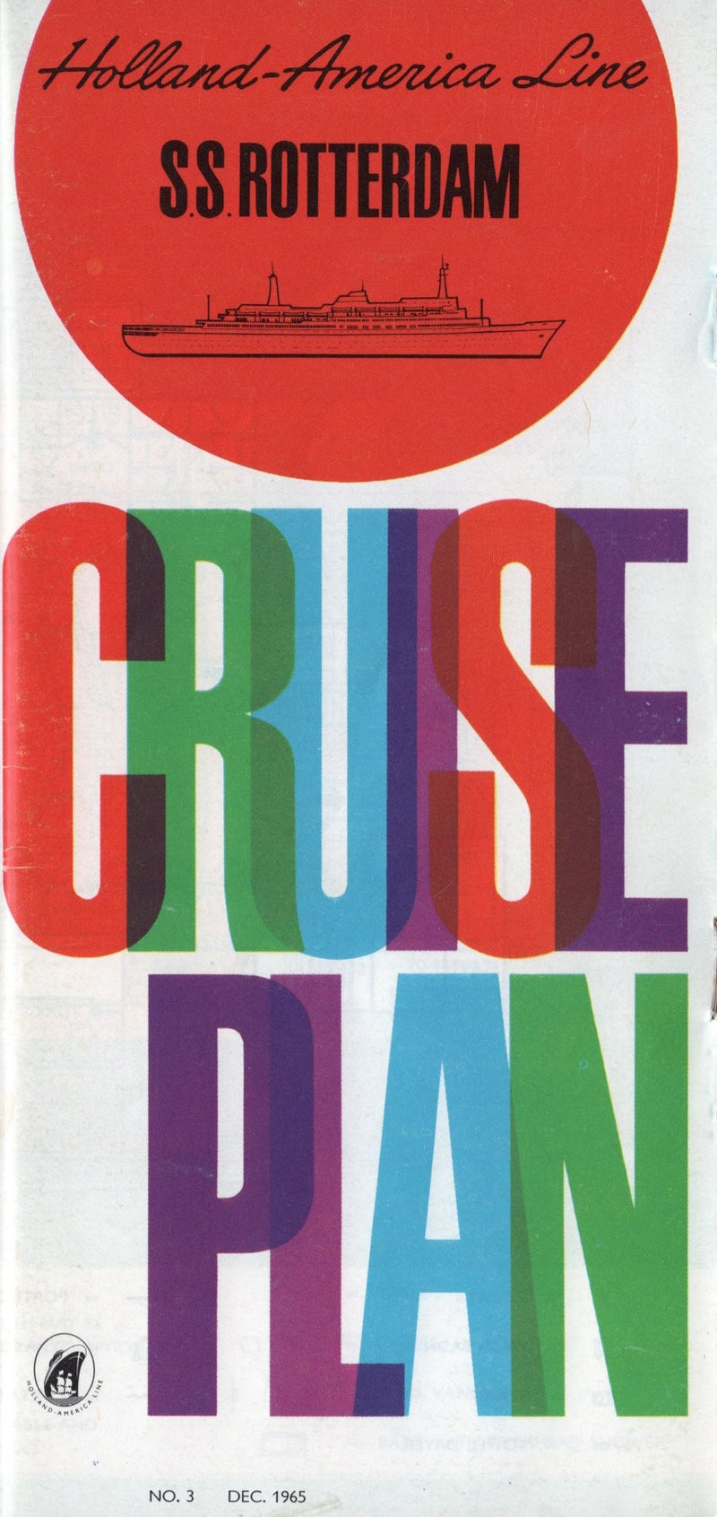 ROTTERDAM: 1959 - Color cruise plan w/ interior photos from 1965