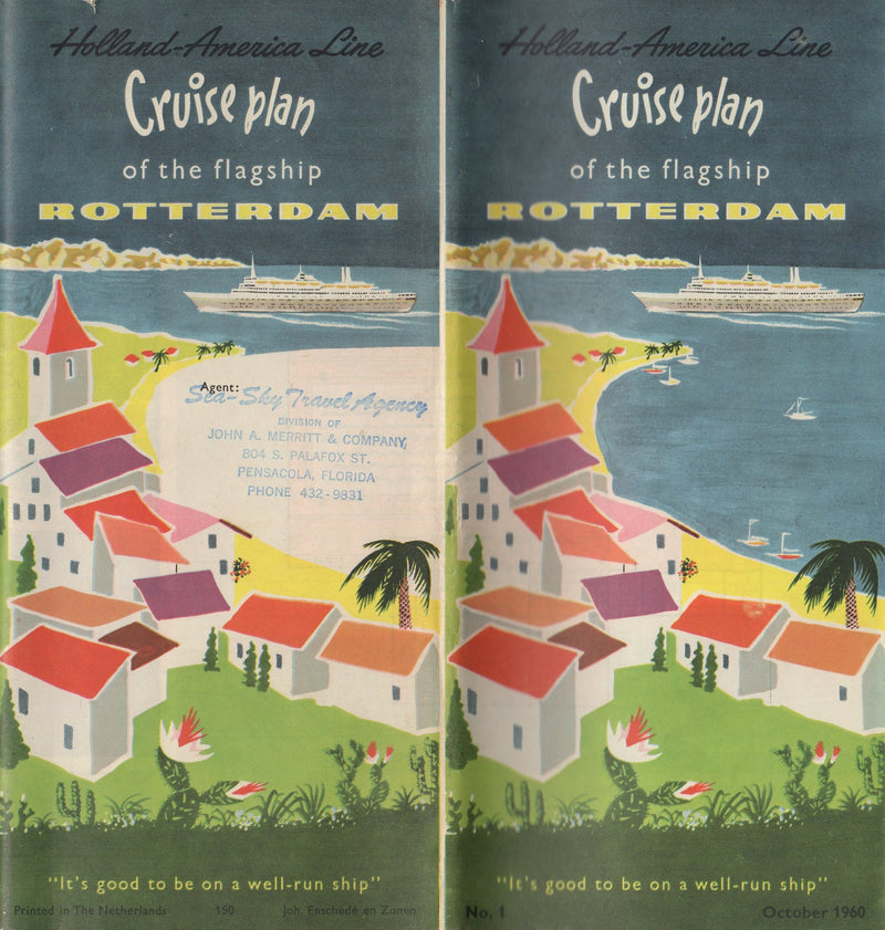 ROTTERDAM: 1959 - Deluxe cruise brochure in color from 1960
