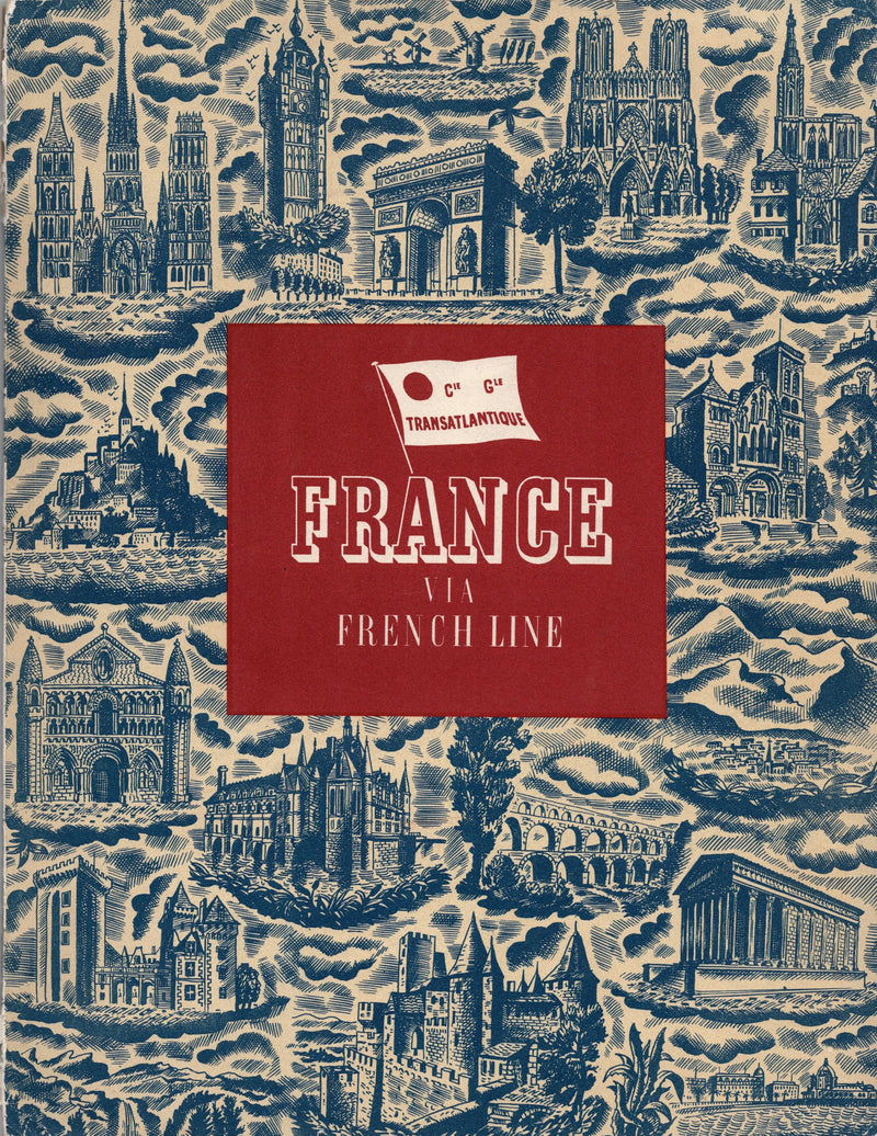 NORMANDIE: 1935 - "France via French Line" 1939