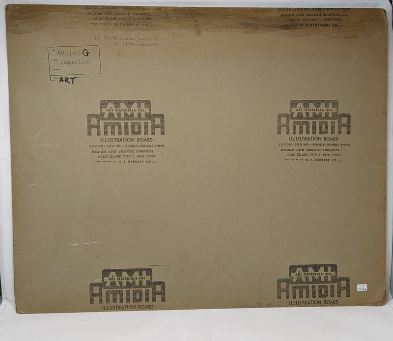 LEONARDO DA VINCI: 1960 - Large ad-mock photograph w/ air-brushed white hull