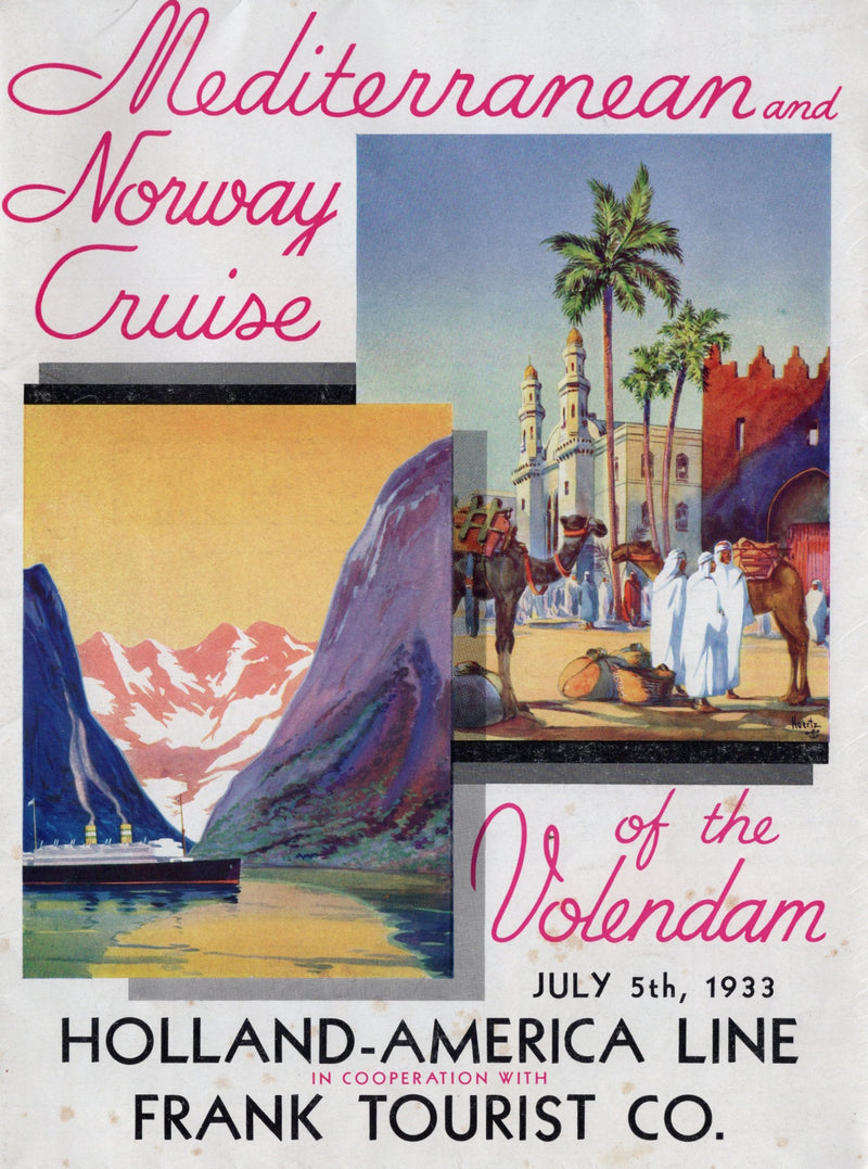 VOLENDAM: 1921 - Big 1933 cruise brochure w/ deck plans & interiors