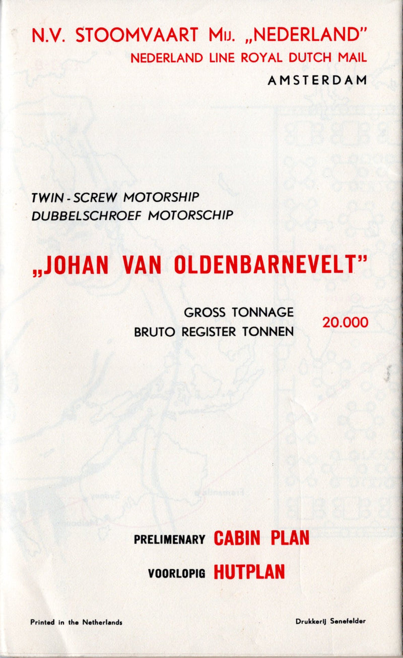 JOHAN VAN OLDENBARNEVELT: 1930 - Post-retrofit deck plan 1959