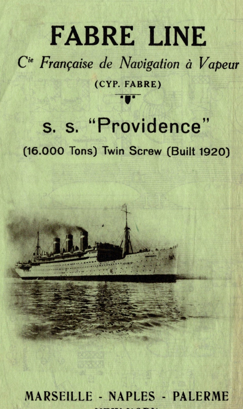 PROVIDENCE: 1920 - First Class deck plan from 1920