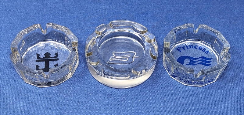 Various Ships - 3 ashtrays - Royal Viking, Princess & Royal Caribbean