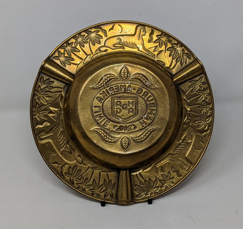 Various: pre-war - Impressive stamped brass HAPAG ashtray w/ Egyptian design