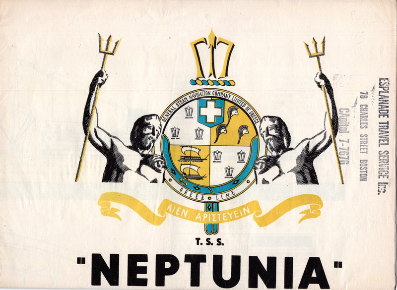 NEPTUNIA: 1920 - Large tissue deck plan from 1954