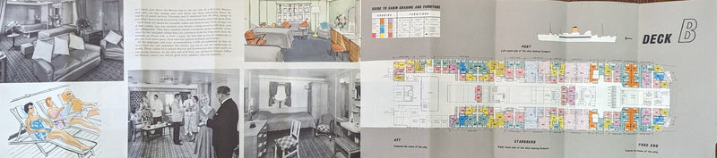 ARCADIA: 1954 - Deluxe First & Tourist deck plans w/ interiors from 1950s-60s