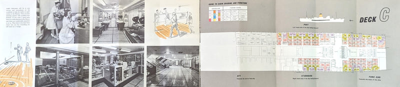ARCADIA: 1954 - Deluxe First & Tourist deck plans w/ interiors from 1950s-60s