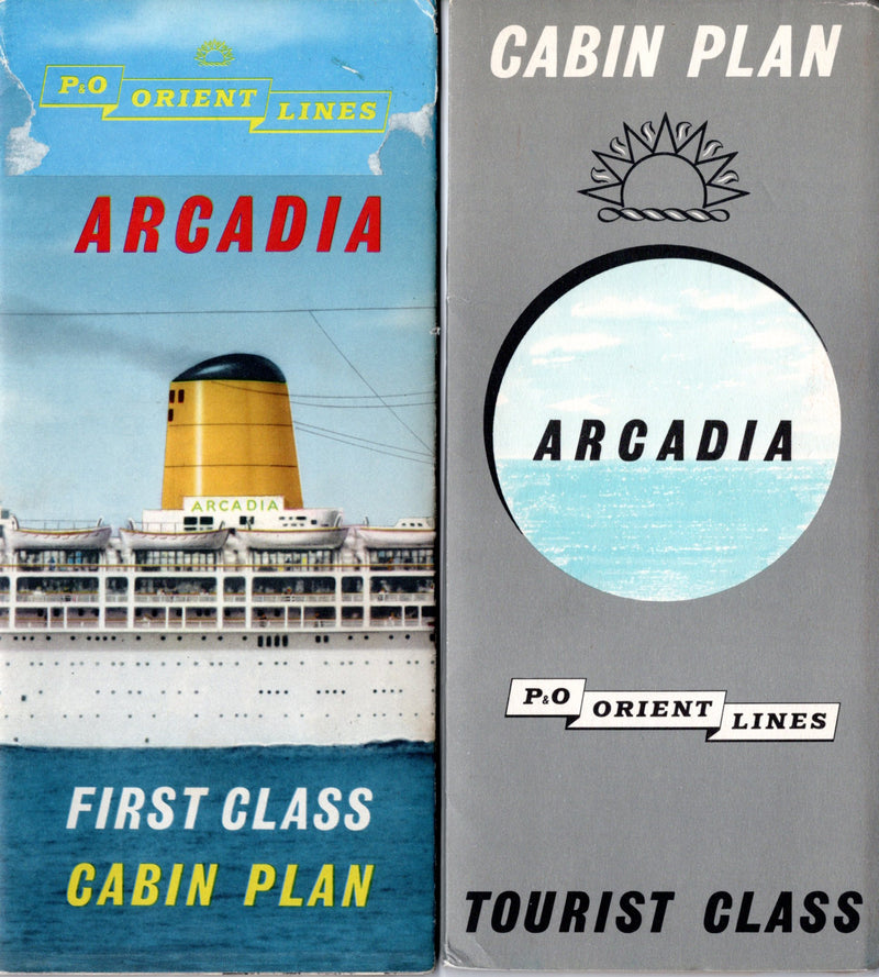 ARCADIA: 1954 - Deluxe First & Tourist deck plans w/ interiors from 1950s-60s