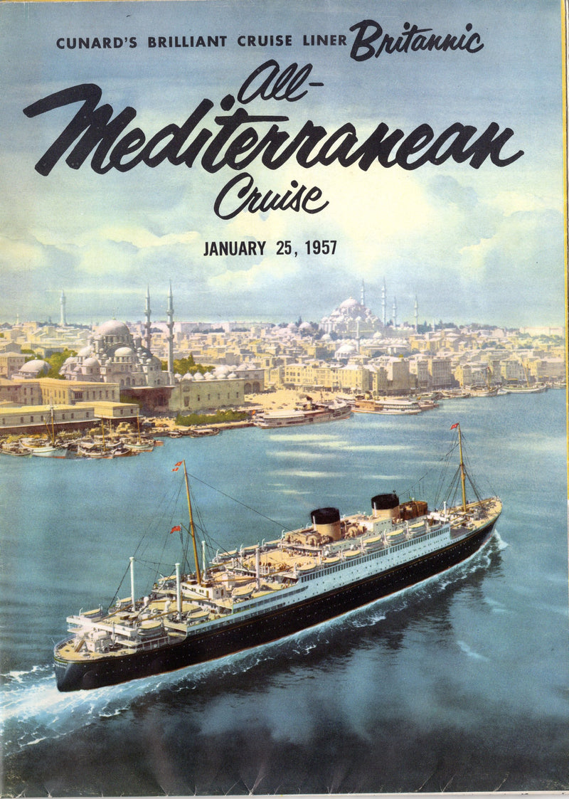 BRITANNIC: 1930 - Big Mediterranean plan w/ color interiors from 1957
