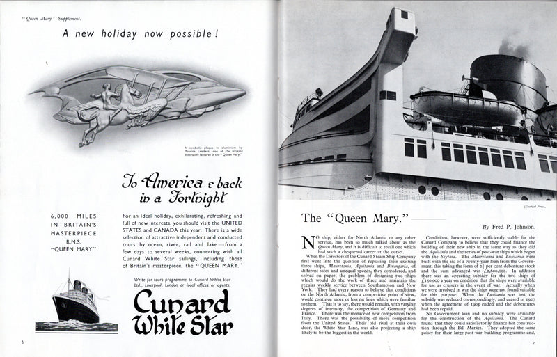 QUEEN MARY: 1936 - May '36 "The Blue Peter" w/ QM feature