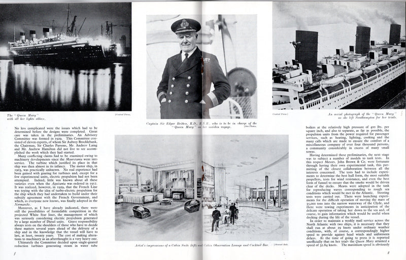 QUEEN MARY: 1936 - May '36 "The Blue Peter" w/ QM feature