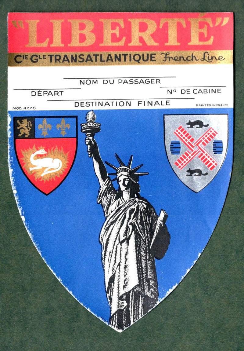 LIBERTE: 1930 - Sparkly shield baggage sticker