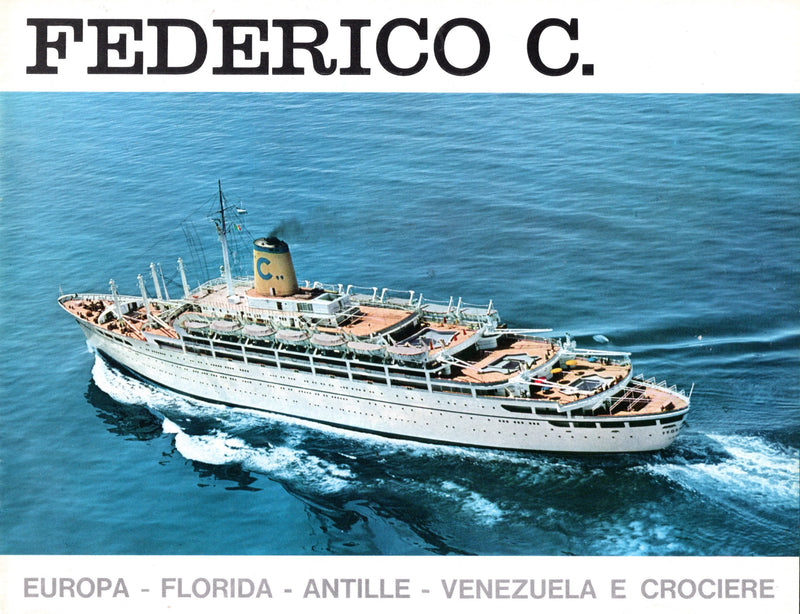 FEDERICO C: 1958 - Deluxe deck plan-interiors brochure from 1968