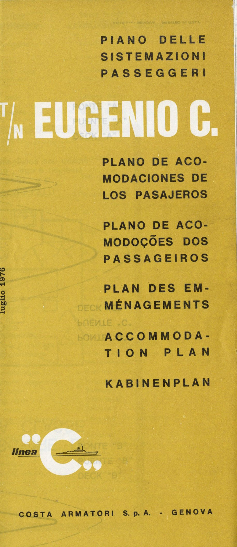 EUGENIO C: 1966 - Full ship tissue deck plan