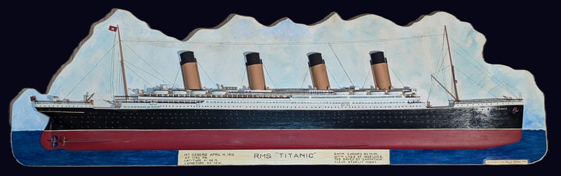 TITANIC: 1912 - Detailed, custom-made, 60" long, 3-D starboard profile model