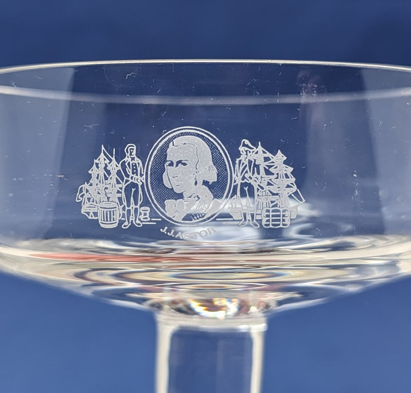 ASTOR: 1982 - Stemmed water glass  & fruit cocktail glass w/ Astor logos