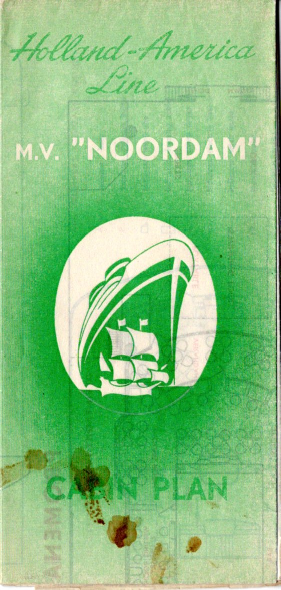 NOORDAM: 1938 - Deck plan w/ interiors from 1948