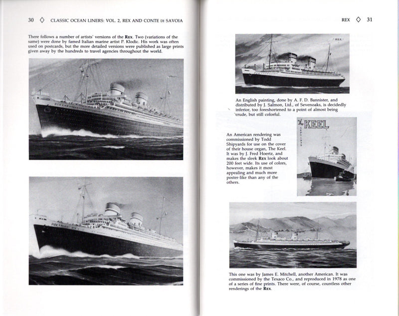 REX & CONTE DI SAVOIA: 1932 - "Classic Ocean Liners Vol. II" by Frank Braynard
