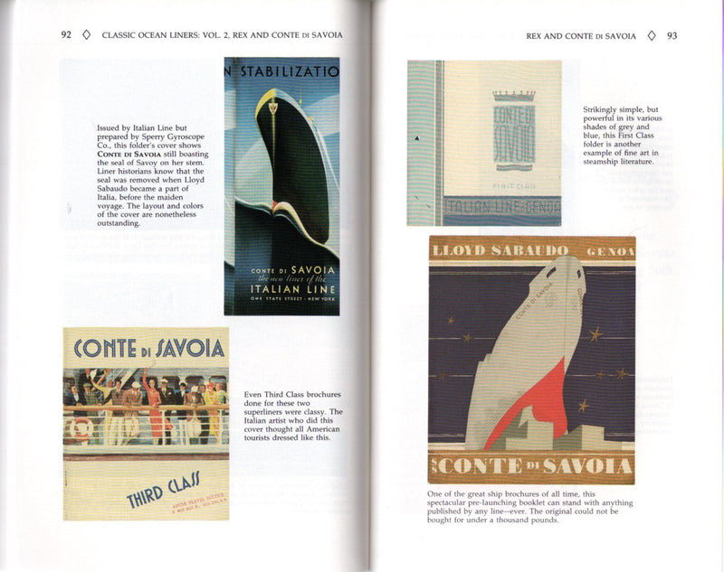 REX & CONTE DI SAVOIA: 1932 - "Classic Ocean Liners Vol. II" by Frank Braynard