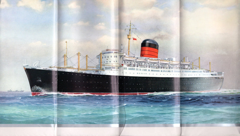 SYLVANIA: 1957 - Pre-maiden voyage interiors brochure w/ silver trim