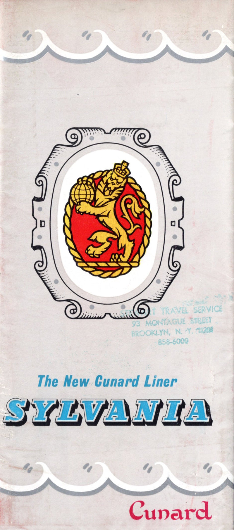 SYLVANIA: 1957 - Pre-maiden voyage interiors brochure w/ silver trim