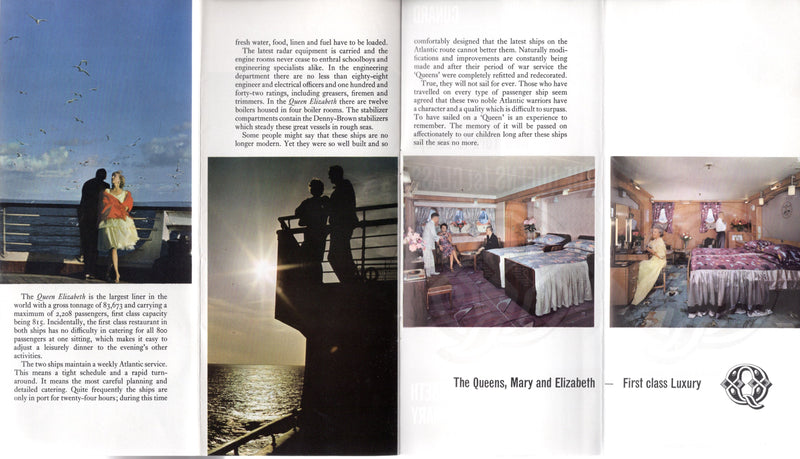 QUEEN MARY & QUEEN ELIZABETH - "Queens 1st Class" interiors brochure