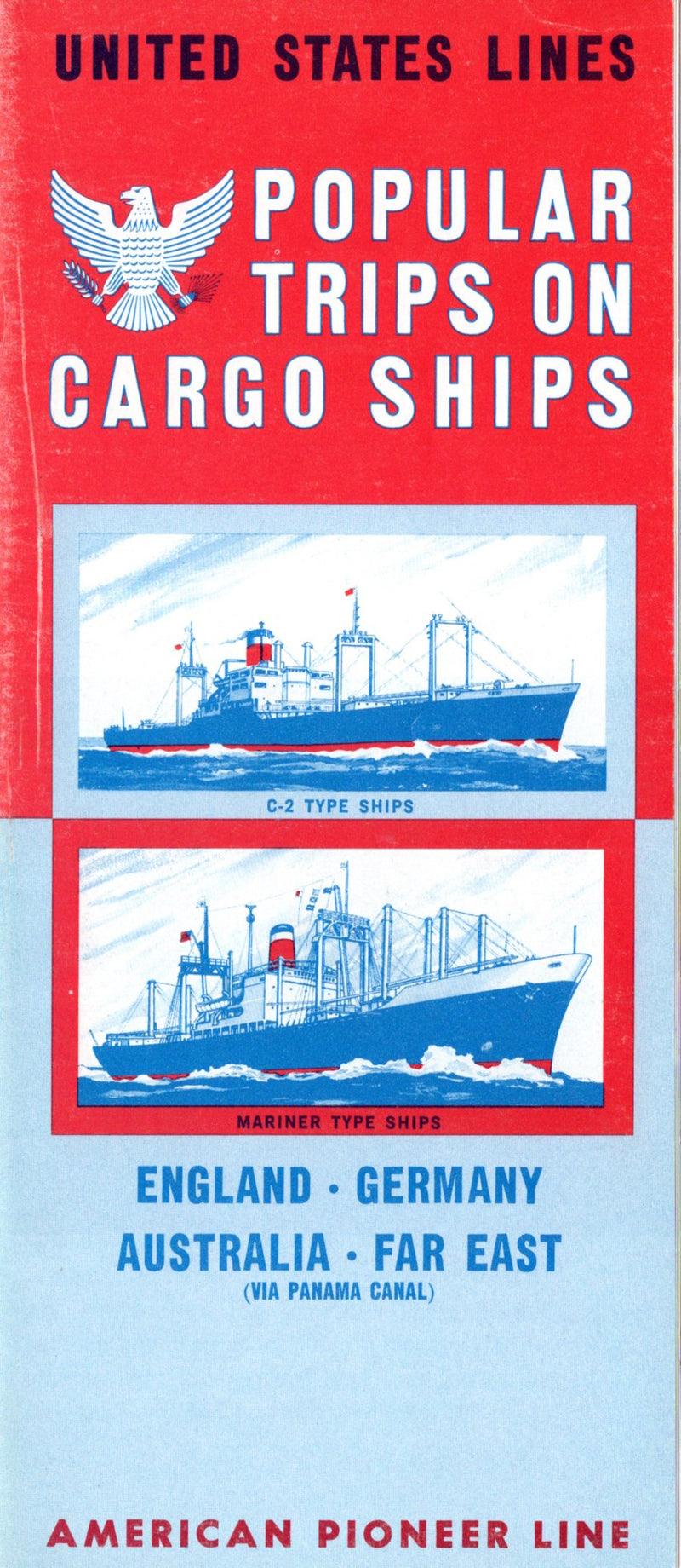 Various Ships - 1964 United States Lines "Popular Trips on Cargo Ships"
