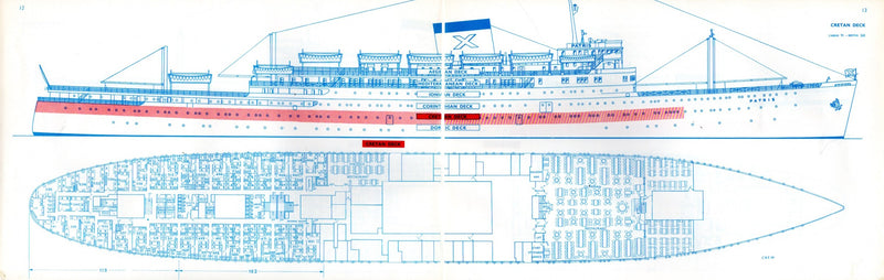 PATRIS: 1950 - Large travel agency "Berthing Plan" booklet form 1960s