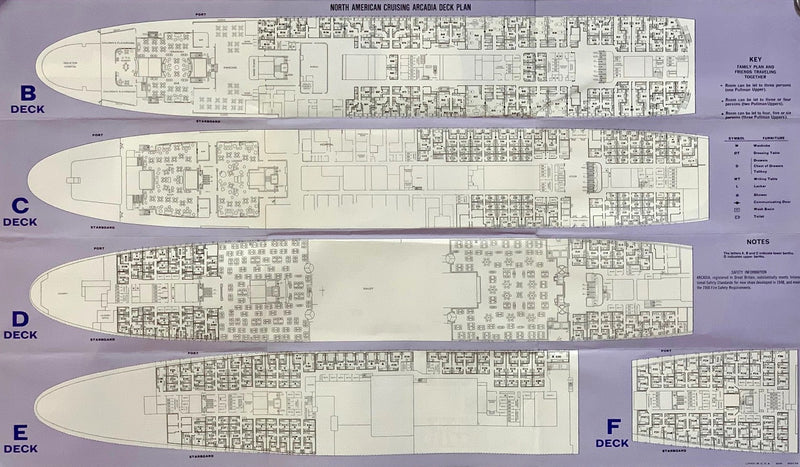 ARCADIA: 1954 - North American cruise deck plan