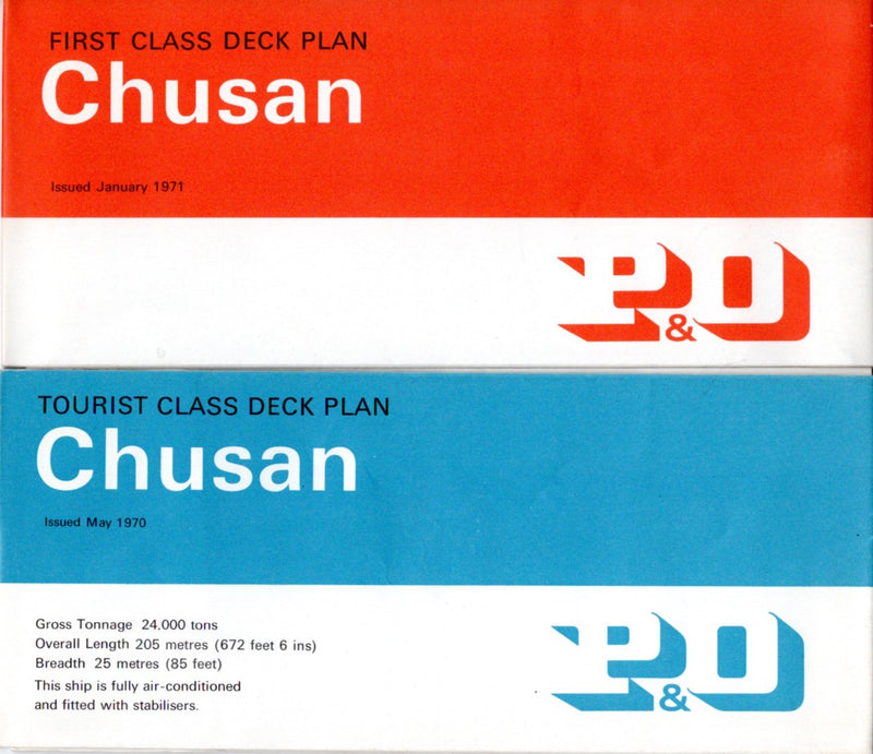 CHUSAN: 1950 - First & Tourist deck plans