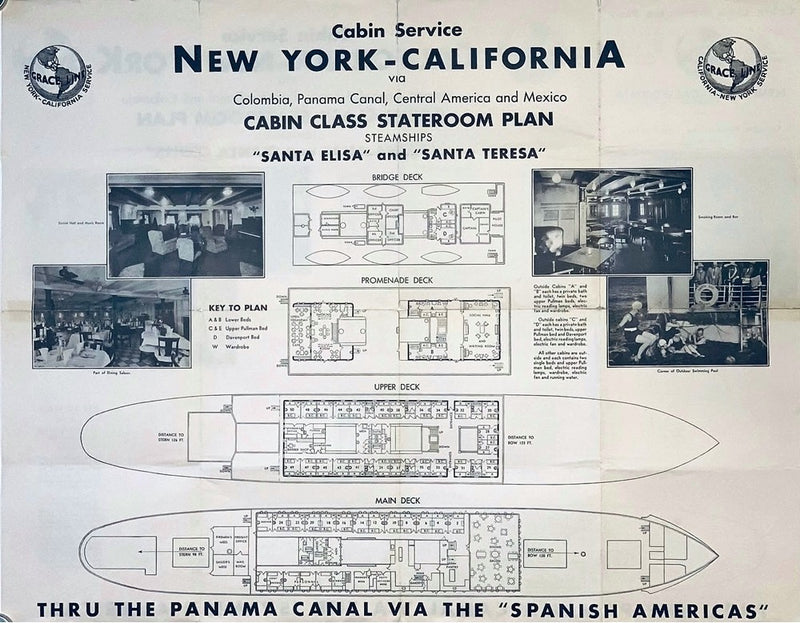 Various: pre-war - Circa 1931 Grace Line intercoastal fleet deck plans