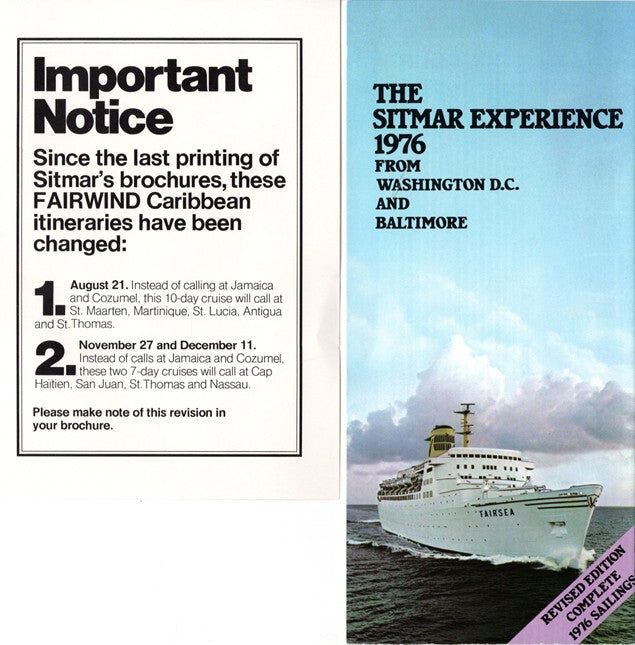 FAIRSEA & FAIRWIND -  "The Sitmar Experience 1976"