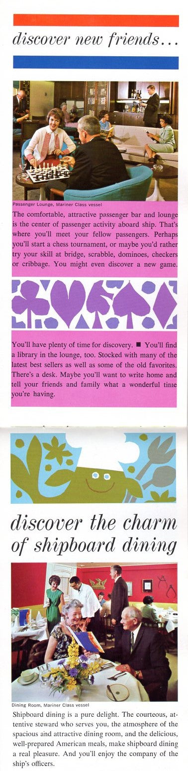 Various Ships - 6 American Mail Line brochures from 1960s