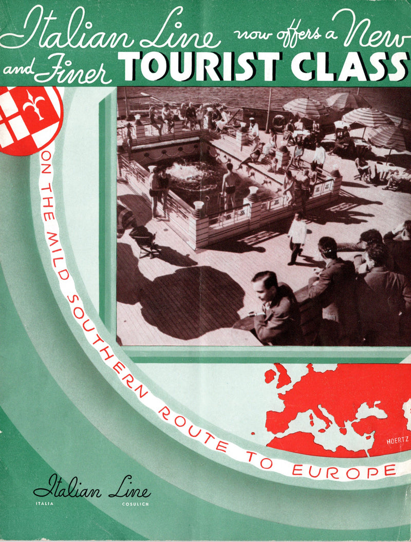 Various: pre-war - 1930s Italian Line Tourist Class brochure w/ deco graphics